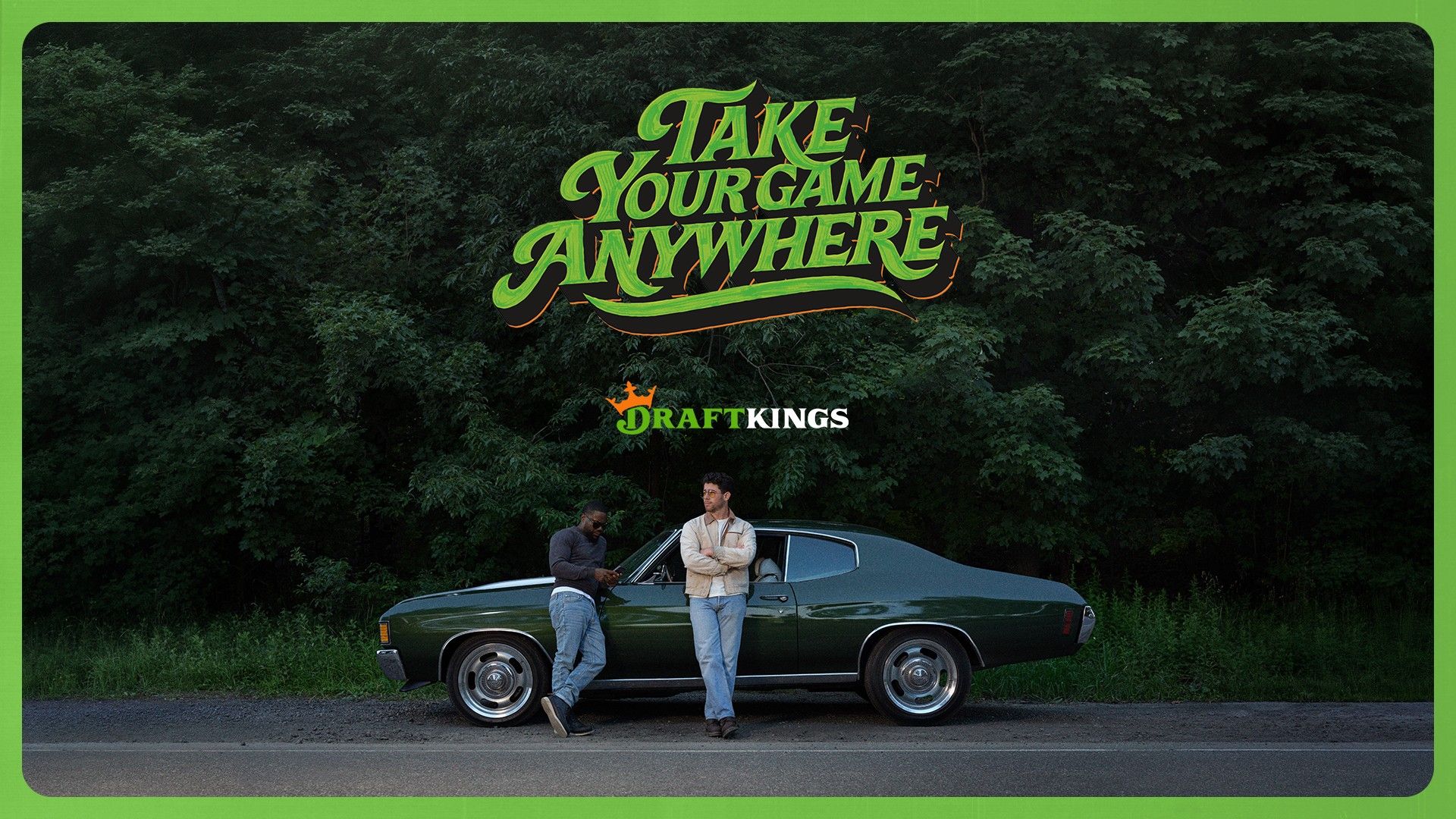 Source-feed image associated with DraftKings Taps Kevin Hart, Nick Jonas for Road-Trip Commercial That Touts Wagering, Predictions