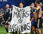 Source-feed image associated with ‘Malvinas are Argentinian’: World Cup holders celebrate win over England with Falklands banner