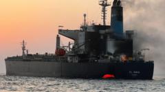 Source-feed image associated with Two sailors missing after tanker attacked in Strait of Hormuz, Oman says