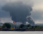 Source-feed image associated with Ukrainian drones hit St Petersburg oil terminal and nearby port