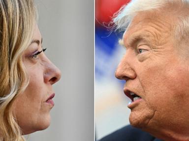 Source-feed image associated with Trump continues war of words with Italy’s Meloni over G7 photo