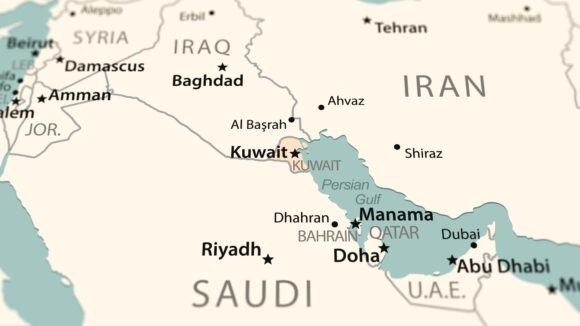 Source-feed image associated with Iran Renews Attacks on Gulf States After Another Night of US strikes