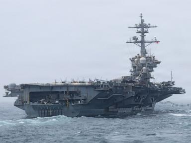 Source-feed image associated with Father of sailor deployed on USS Abraham Lincoln released by ICE
