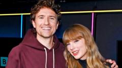 Source-feed image associated with Multiple cakes and stolen keepsakes: Greg James spills the tea on Taylor Swift's wedding