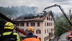 Source-feed image associated with Five missing after fire in Swiss Alpine town