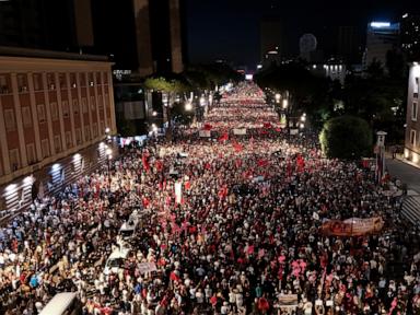 Source-feed image associated with Albanians take to the streets in protest for the 35th night in a row