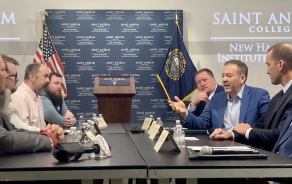 Image from linked report: At Zeldin Visit, New Hampshire Republicans Celebrate End of Vehicle Inspections