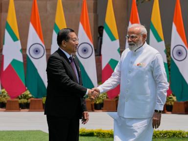Source-feed image associated with Modi meets Myanmar's military-backed president as India says engagement will continue