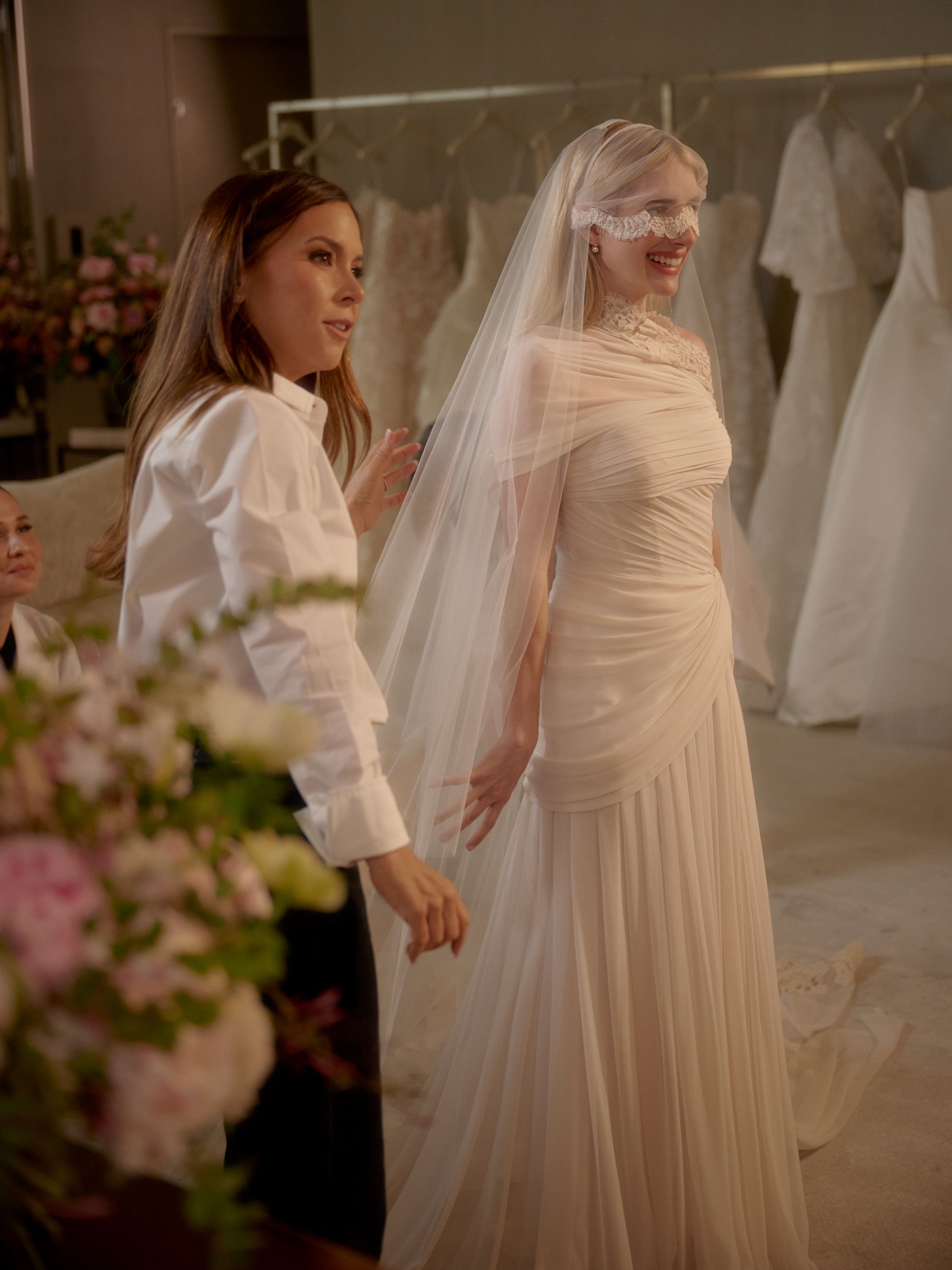 Source-feed image associated with Emma Roberts Is Married! Inside Her Final Wedding Dress Fitting With Monique Lhuillier