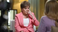 Source-feed image associated with Sturgeon the master communicator was close to tears - but still faces more questions
