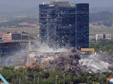 Source-feed image associated with South Korean court orders North Korea to pay $32.5 million for blowing up joint liaison office