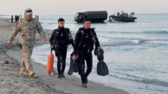 Image from linked report: Senior Kazakh officials detained after 14 service members swept out to sea