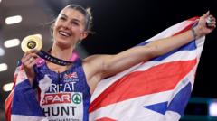 Source-feed image associated with GB's Amy Hunt wins European 100m gold