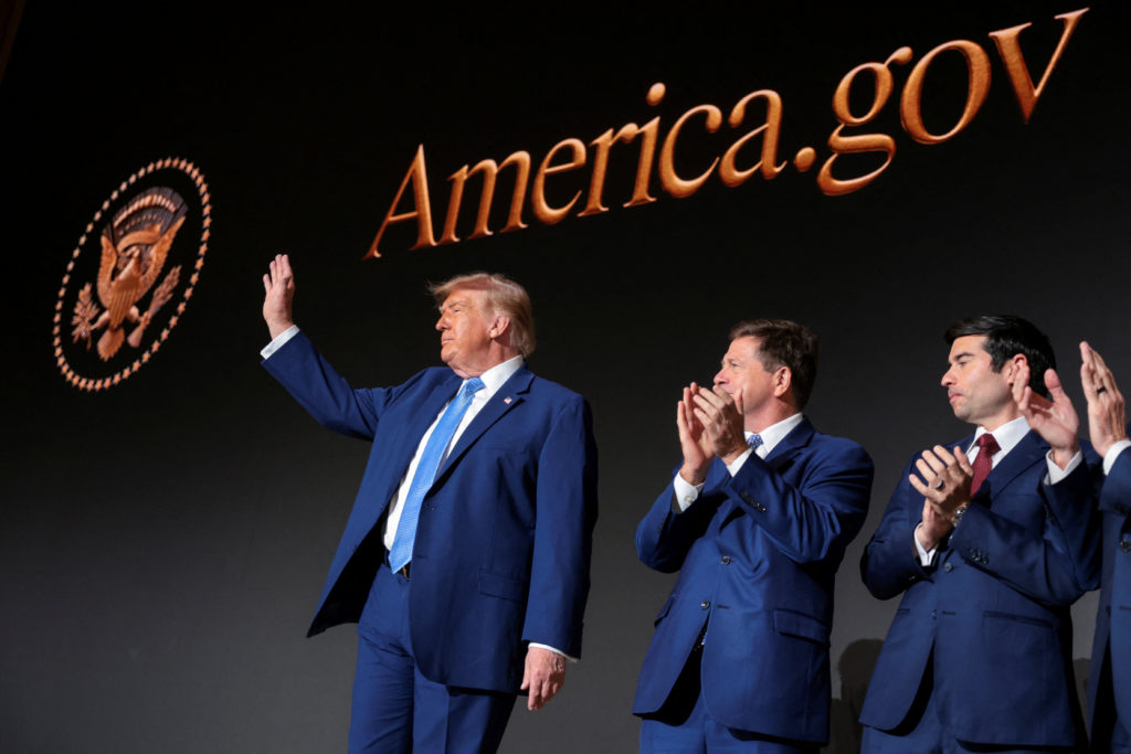 Image from linked report: WATCH: Trump launches AI-powered government website America.gov