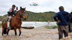 Image from linked report: Residents airlifted to safety after flooding in central Chile