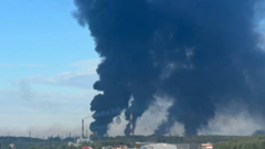 Source-feed image associated with Ukraine hits two oil refineries deep in Russian territory