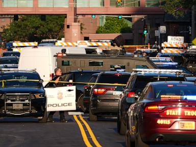 Source-feed image associated with Investigators scour scene of Minneapolis shooting that left 3 dead, including suspect
