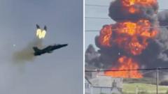 Image from linked report: Watch: Moment pilots eject as RAF jet crashes in Anglesey