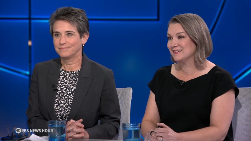 Source-feed image associated with Tamara Keith and Amy Walter on Trump's midterm influence