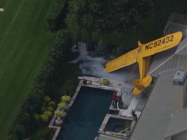 Source-feed image associated with WATCH: Small plane crash lands on Texas home