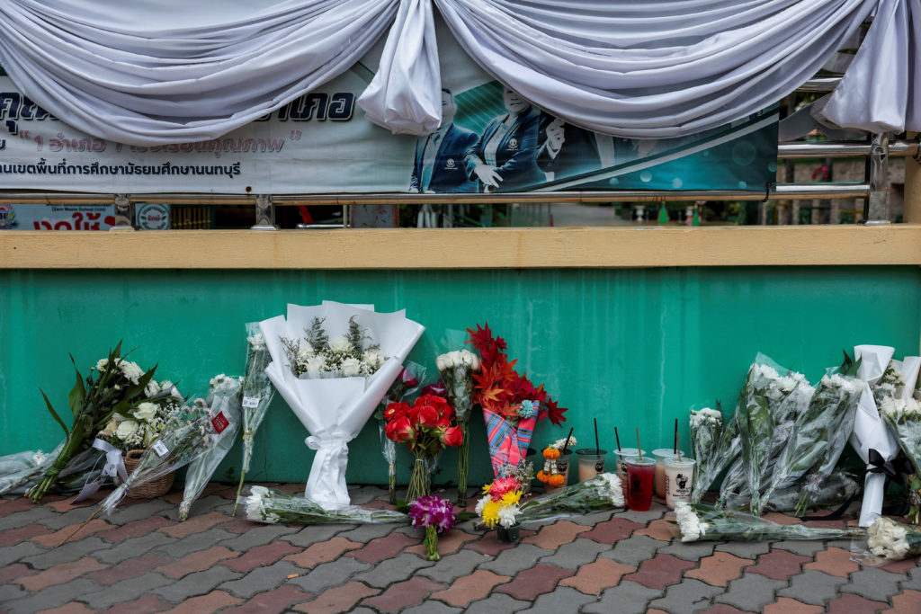 Source-feed image associated with 12-year-old girl dies after Thailand school shooting, bringing death toll to at least 8