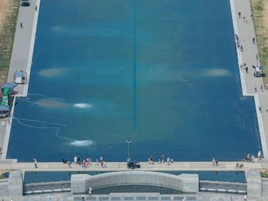 Source-feed image associated with Trump doubles down on Reflecting Pool vandalism claims without providing evidence