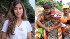Source-feed image associated with 'A rare moment of joy': Nepal tunnel rescues bring hope for more flood survivors