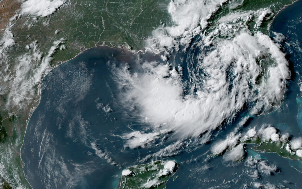Source-feed image associated with Tropical depression nearing U.S. Gulf Coast set to become a tropical storm, forecasters say