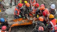 Source-feed image associated with Watch: Moment workers are rescued from Nepal tunnel