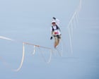 Image from linked report: Daredevil Jaan Roose completes slackline walk high above central Seoul