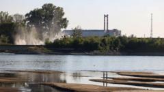 Source-feed image associated with Danube's record low levels force shutdown of Hungary's only nuclear plant