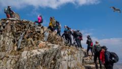 Source-feed image associated with 'It's not Alton Towers' - rows break out over queuing at Wales' highest mountain