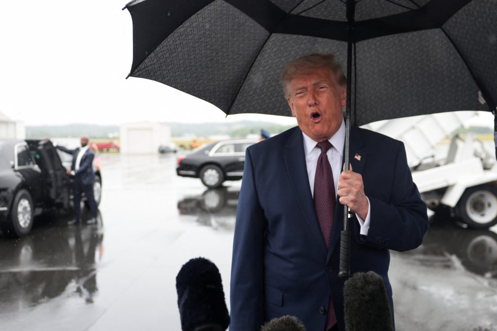 Source-feed image associated with WATCH: Trump says nuclear inspectors will be able to enter Iran at 'appropriate time'