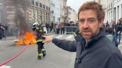 Image from linked report: Watch: At the scene of student protests on the streets of Lille