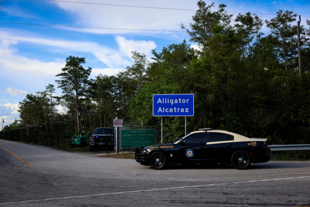 Source-feed image associated with All detainees from immigration facility 'Alligator Alcatraz' have been transferred, DHS says
