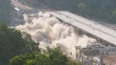 Source-feed image associated with Pittsburgh bridge demolished in dramatic explosion