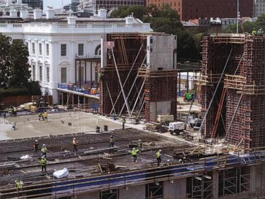 Source-feed image associated with Supreme Court chief justice allows construction on White House ballroom to continue