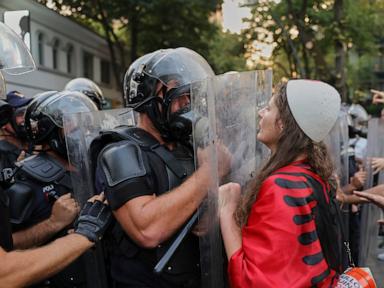 Source-feed image associated with Albanian protests against Kushner-linked coastal development turn violent on 100th day