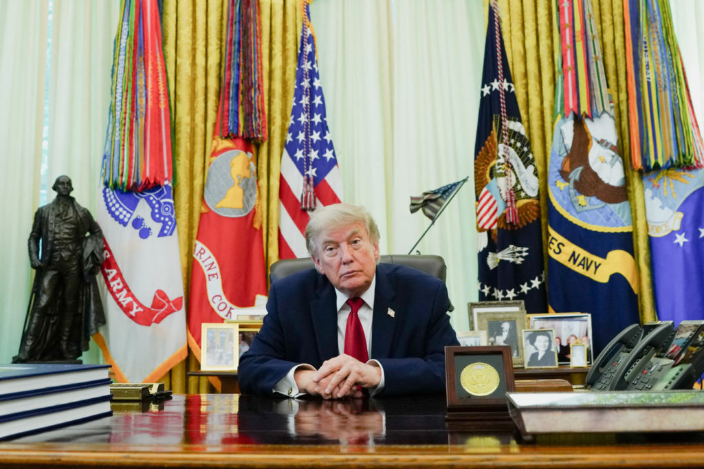 Source-feed image associated with Trump's response to the landmark Supreme Court rulings and what's next