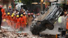 Source-feed image associated with Dozens feared trapped in collapsed building in Delhi