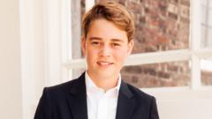 Source-feed image associated with Prince George enjoys coastal fun in new video as he becomes a teenager