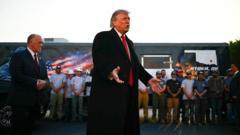 Source-feed image associated with Trump inserts himself into the centre of America's 250th birthday celebrations