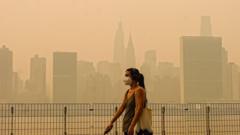 Source-feed image associated with Trump threatens new Canada tariffs over fires sending 'filthy' air into US cities