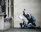 Source-feed image associated with Three Banksy artworks in London have cost taxpayers nearly £150,000