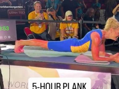 Image from linked report: WATCH: Grandmother breaks another planking record at 61