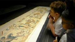 Image from linked report: British Museum boss 'sorry' for Bayeux Tapestry visitor issues