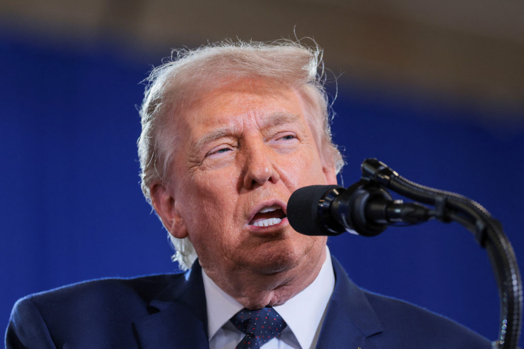 Source-feed image associated with Trump tells PBS News that Iran would not get sanctions relief in exchange for giving up highly enriched uranium