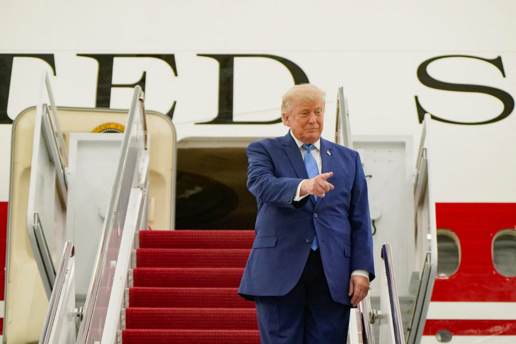 Source-feed image associated with WATCH: Trump unveils new Air Force One plane gifted by Qatar at Joint Base Andrews