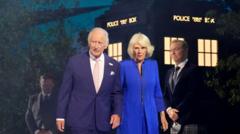 Source-feed image associated with King and Queen emerge from Tardis to open Glasgow Commonwealth Games