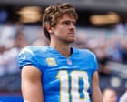 Image from linked report: Justin Herbert has been the quarterback of tomorrow his entire NFL career. Whose fault is that?